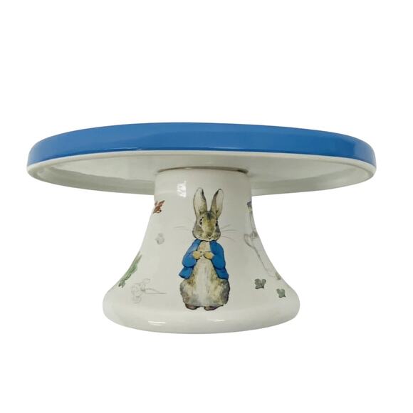 Beatrix Potter Momma & Peter Rabbit Easter Dessert Pedestal Cake Stand 7" NEW - Picture 3 of 6